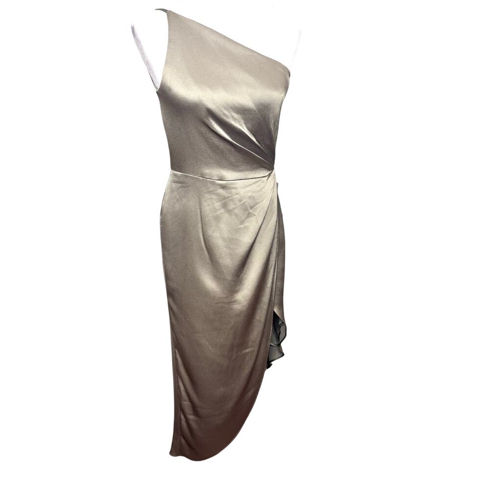 Jenny Yoo Calla One Shoulder Sleeveless Asymmetrical Midi Dress Bridesmaid  4